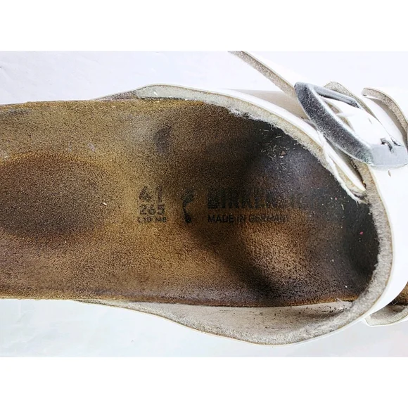 Birkenstock Sandals Arizona White Slip On Comfort Slide Size 41 L10 M8 - Picture 6 of 7